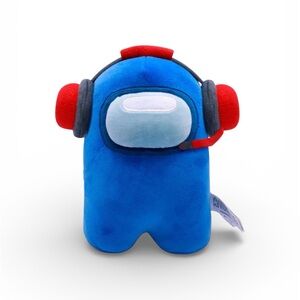NWT Among Us 7 inch Plush Blue with Headphones Crew Mate